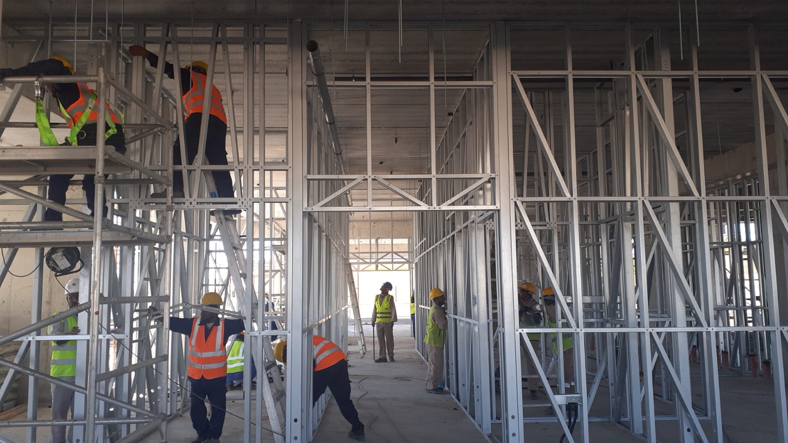 second storey construction with light metal profiles